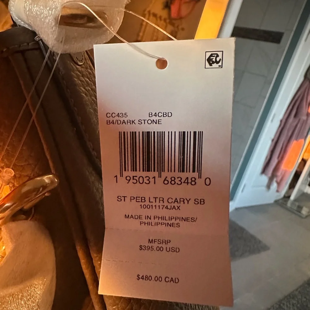 NWT Coach Medium Pebble Leather Carry Shoulder Bag – Brown w/ Gold Hardware - Picture 4 of 4